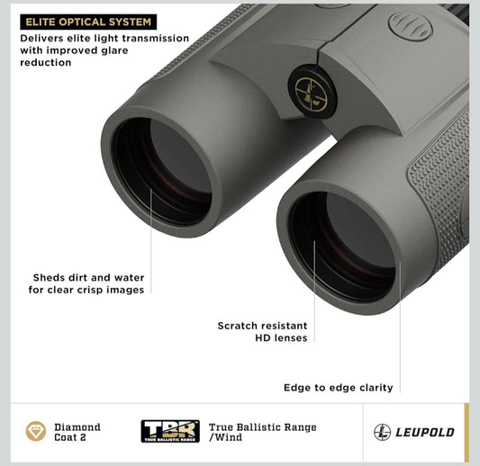 Leupold BX-4 Range HD TBR/W 10x42mm Range-Finding Binocular Shadow Gray