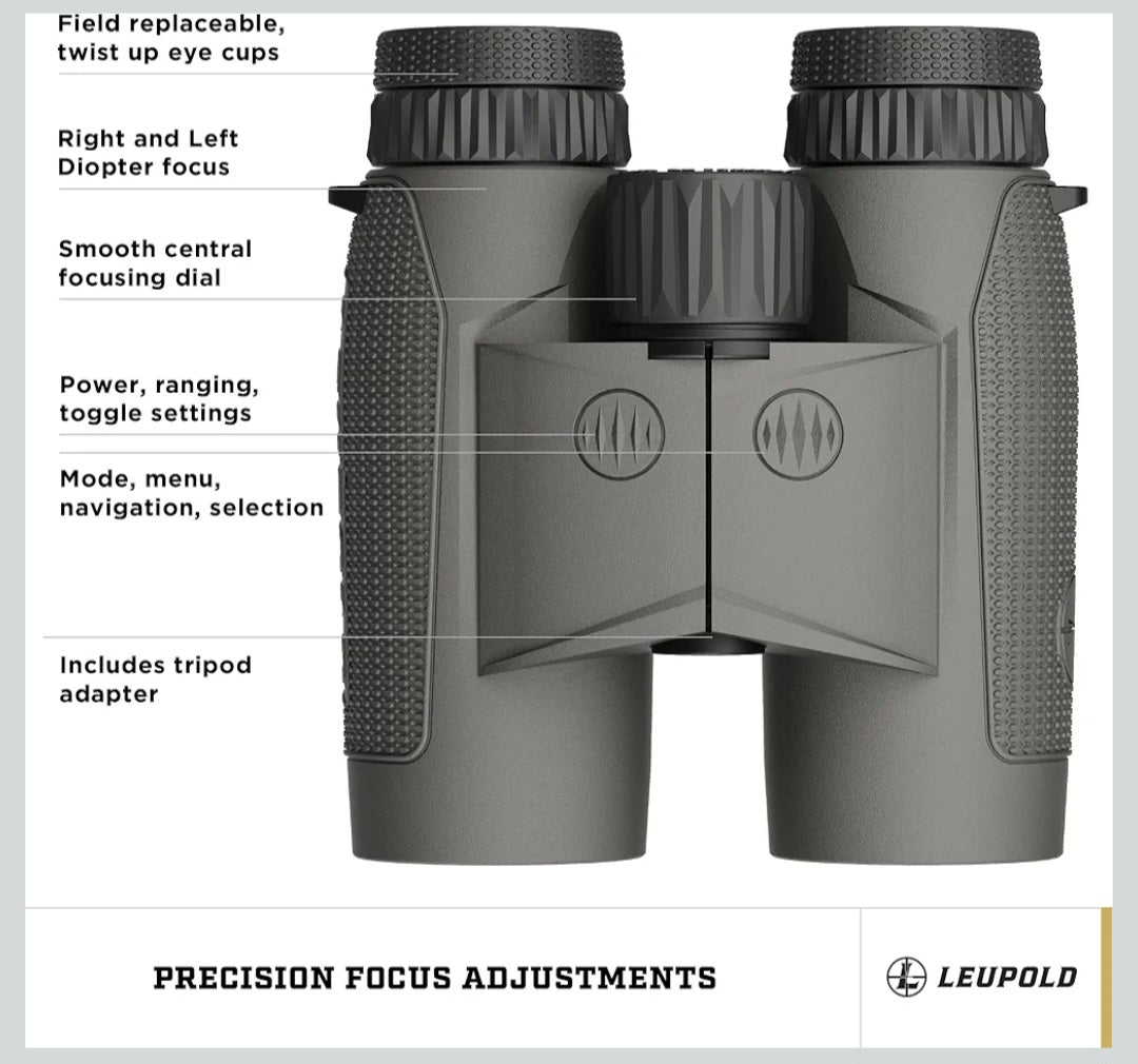 Leupold BX-4 Range HD TBR/W 10x42mm Range-Finding Binocular Shadow Gray