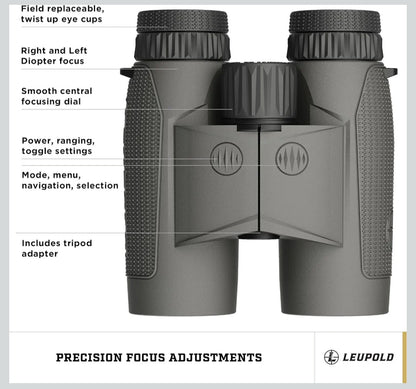 Leupold BX-4 Range HD TBR/W 10x42mm Range-Finding Binocular Shadow Gray